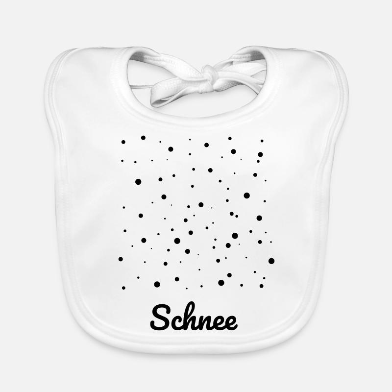 Neige, Hiver, Noël, flocons de neige, idée - Bavoir bio Bébé - blanc