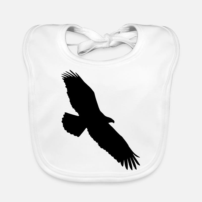 aigle planant dans le ciel - Bavoir bio Bébé - blanc