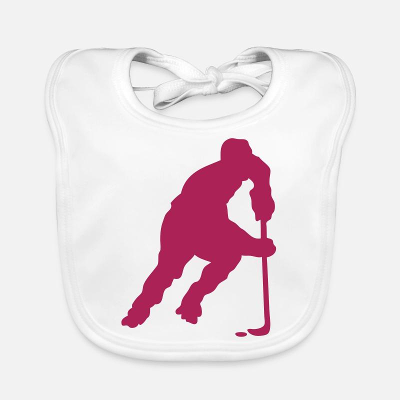 roller inline hockey silhouette character Organic Baby Bibs