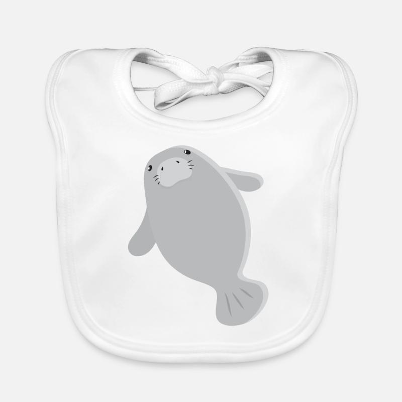 Lamantin gris simple super mignon Bavoir bio Bébé