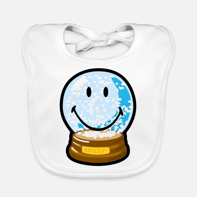 Smiley Snow Globe Organic Baby Bibs