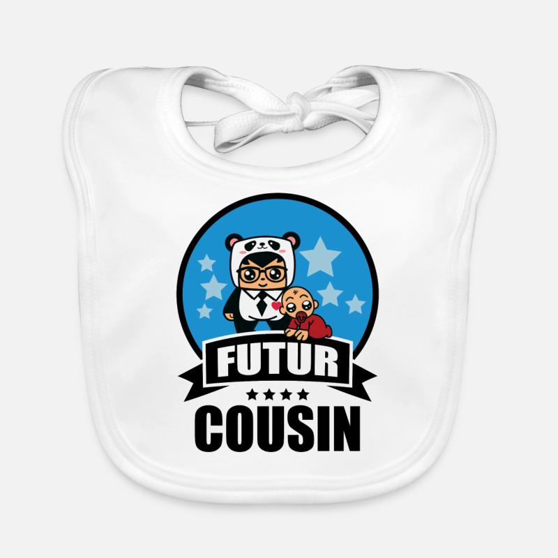 futur cousin - Bavoir bio Bébé - blanc