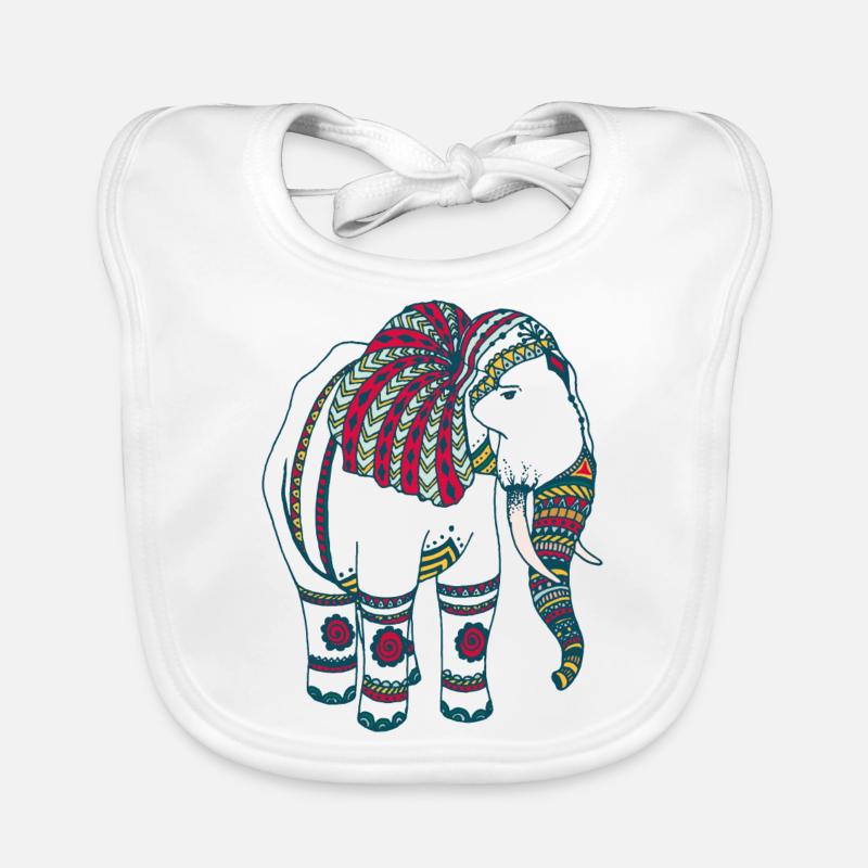 Farbenfroher Elefant Baby Bio-Lätzchen