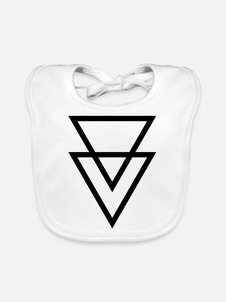 Triangles Symbols Vector - Organic Baby Bibs - white - Front
