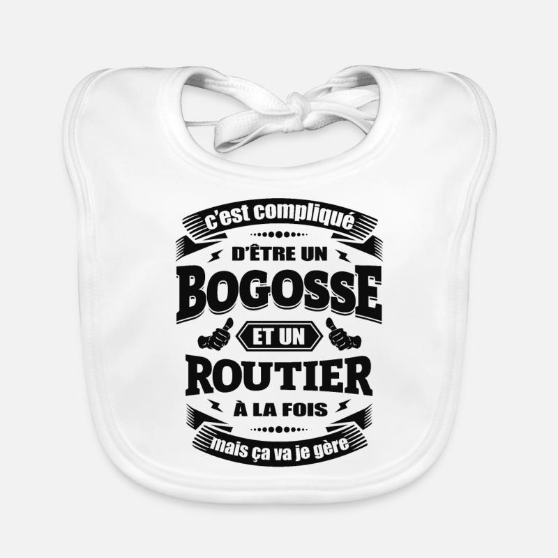 BOGOSSE ET ROUTIER - Bavoir bio Bébé - blanc