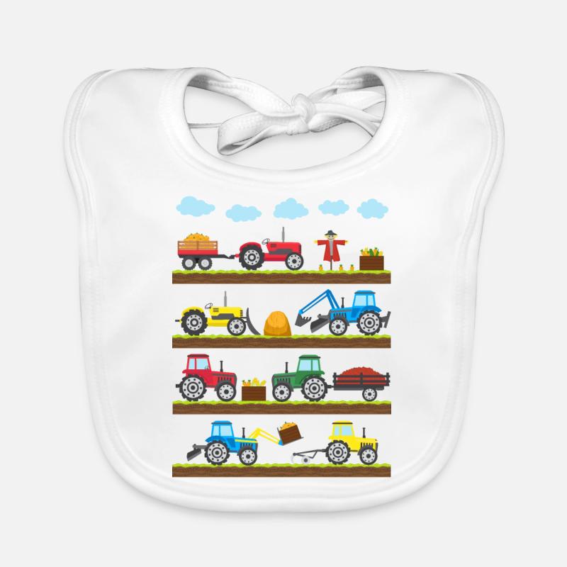 Tracteurs tracteurs tracteurs tracteurs Bavoir bio Bébé