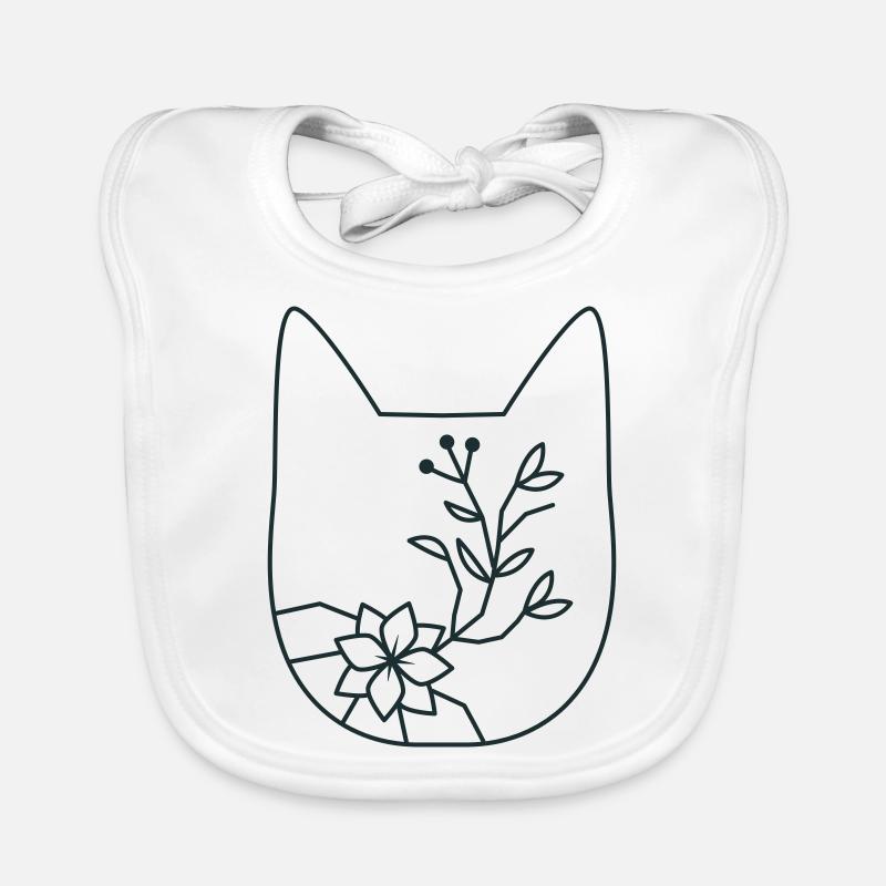 FLEUR florale tête de chat Bavoir bio Bébé