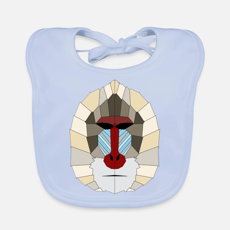 Mandrill géométrique Bavoir bio Bébé