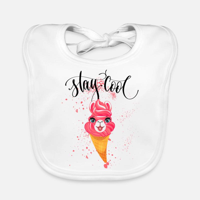 Alpaka Eis Stay Cool pink Eiscreme Baby Bio-Lätzchen