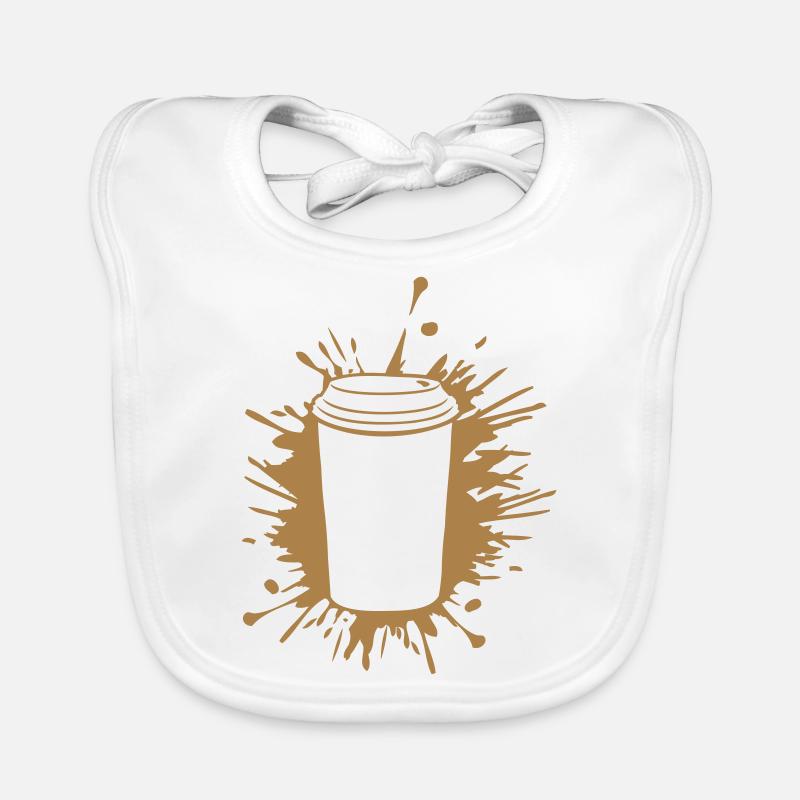Gouttes de tasse à café éclaboussant la couleur Bavoir bio Bébé
