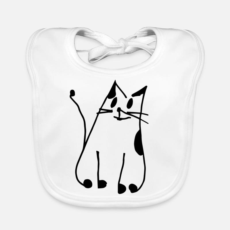 Chat préféré - Dessin au trait Bavoir bio Bébé