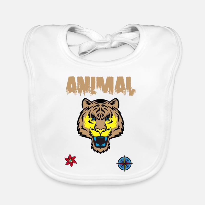 Dessin de visage de tigre Bavoir bio Bébé