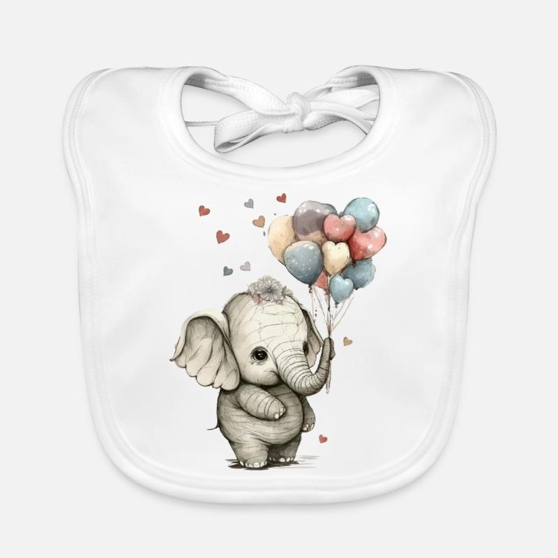 Éléphant mignon Bavoir bio Bébé