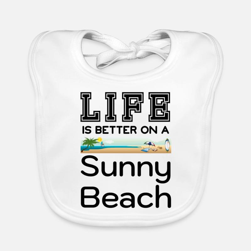 Life is better on a sunny beach Bavoir bio Bébé