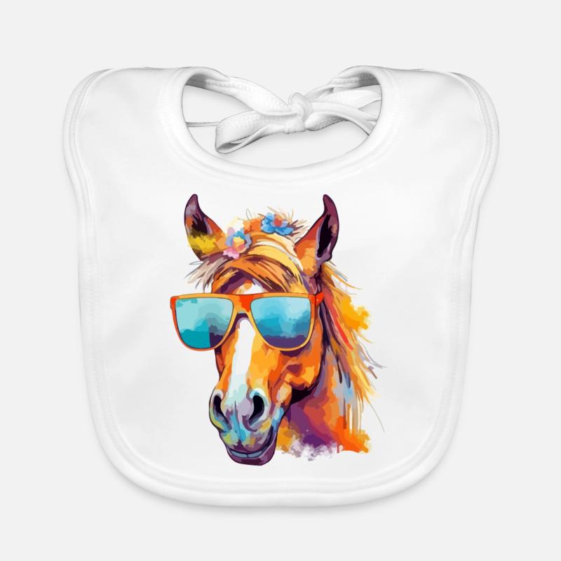 Mina the bespectacled mare Organic Baby Bibs