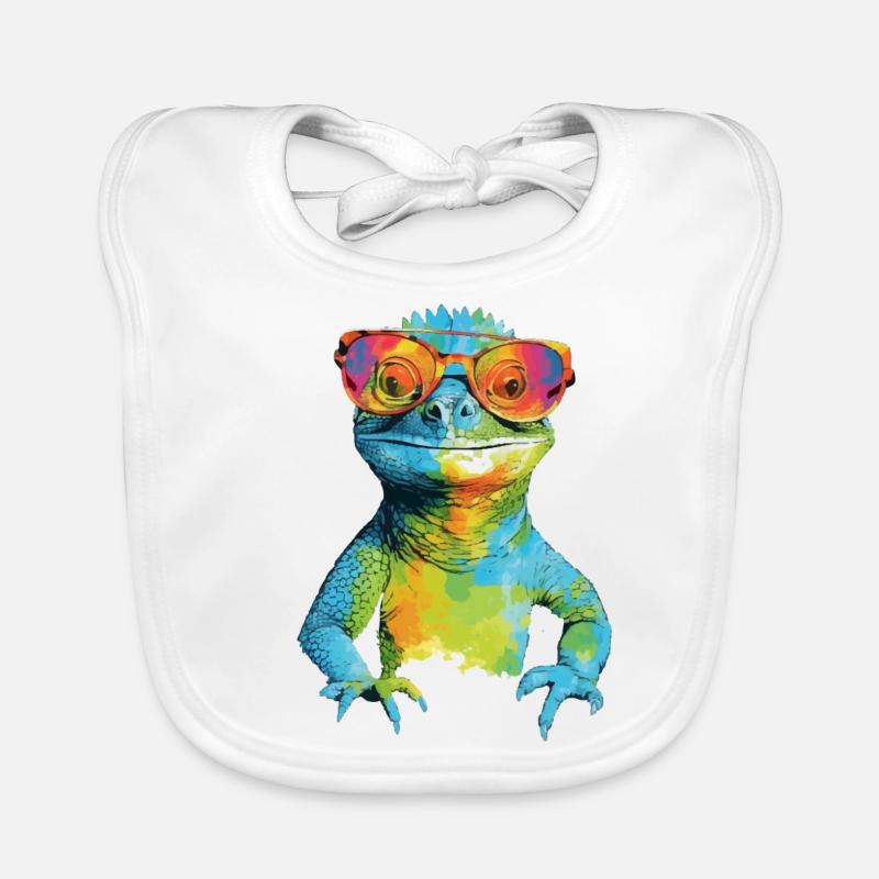 Geck the spectacled lizard Organic Baby Bibs