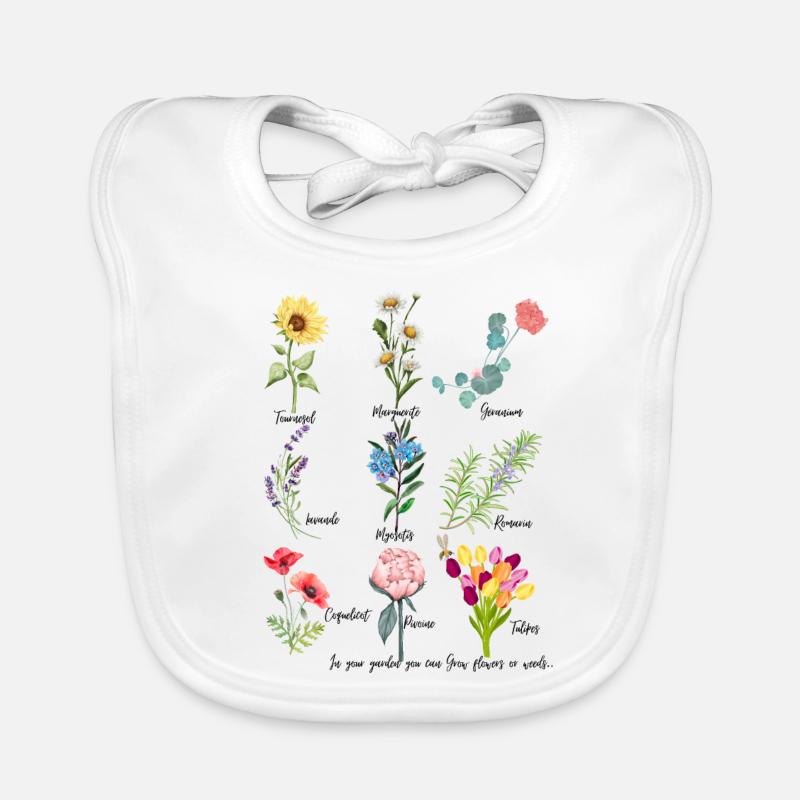 Flowers, fleurs Bavoir bio Bébé