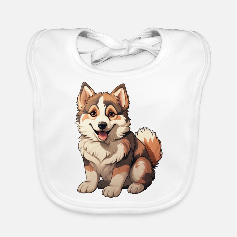 Petit chiot husky blond Bavoir bio Bébé