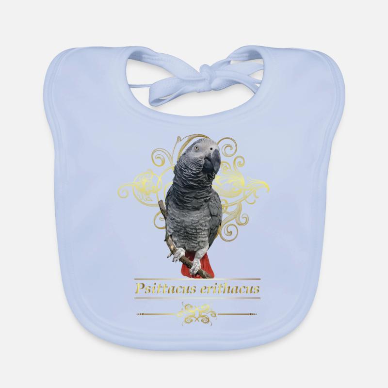 Le perroquet gris Bavoir bio Bébé