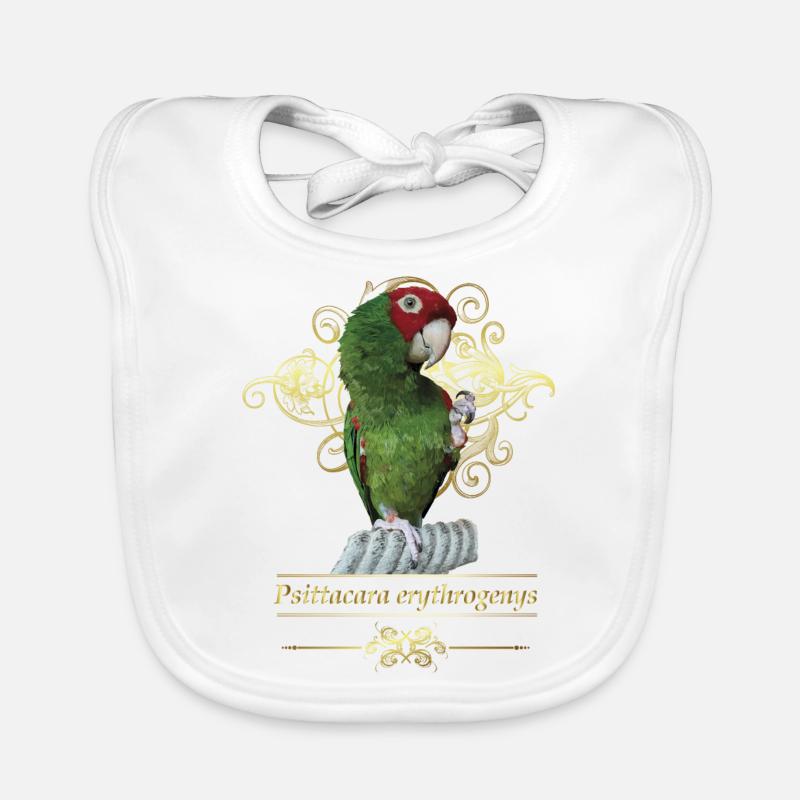 Red-headed parrot Organic Baby Bibs