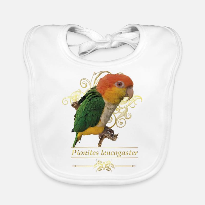Der orangeköpfige Caique Baby Bio-Lätzchen