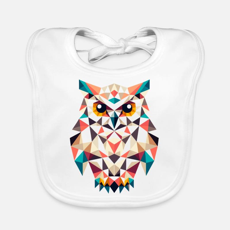 Eule // owl - Baby Bio-Lätzchen - Weiß