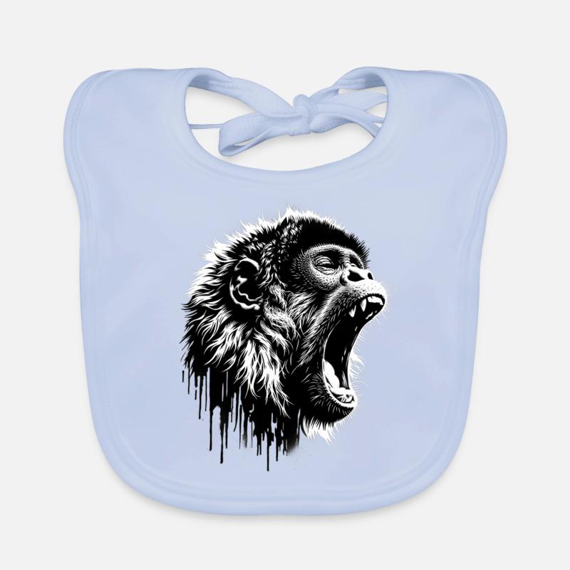 Roaring Singing Monkey Organic Baby Bibs