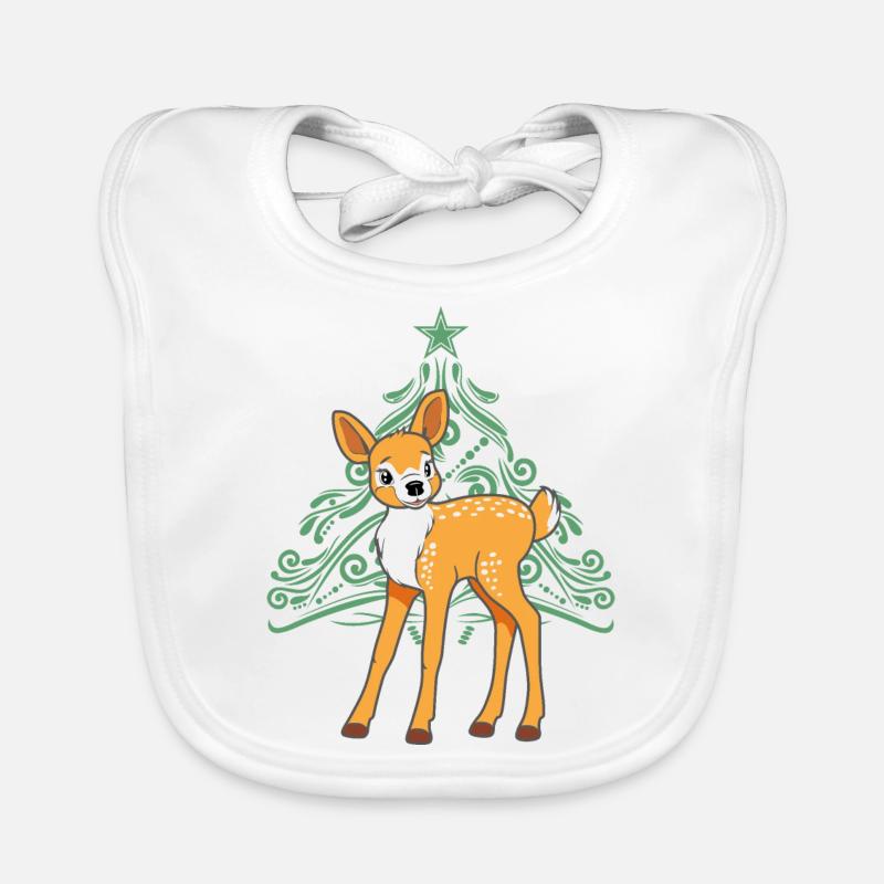 Bébé cerf et sapin de Noël Bavoir bio Bébé