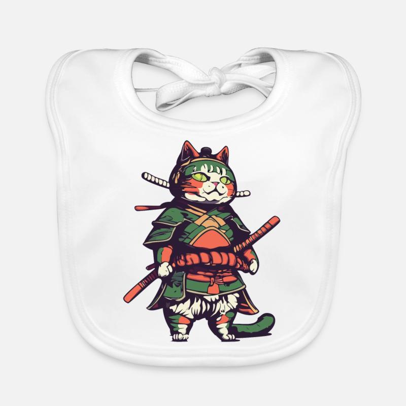 Chat samouraï Bavoir bio Bébé