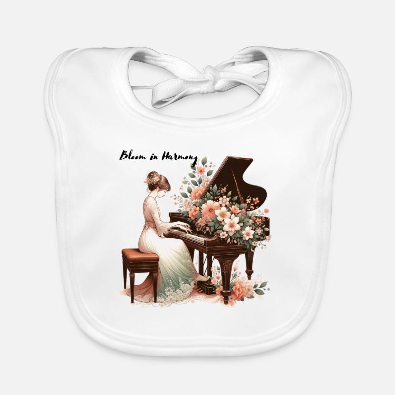 Bloom in Harmony - Baby Bio-Lätzchen - Weiß