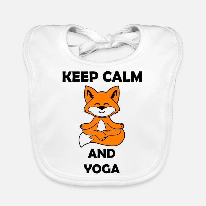 Yoga Fox Keep Calm Organic Baby Bibs
