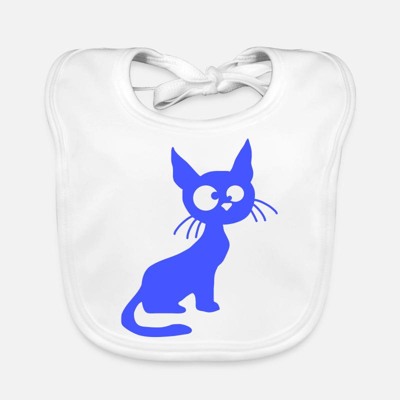 Crazy Cat Squints Funny Eyes Grimace Fun Organic Baby Bibs