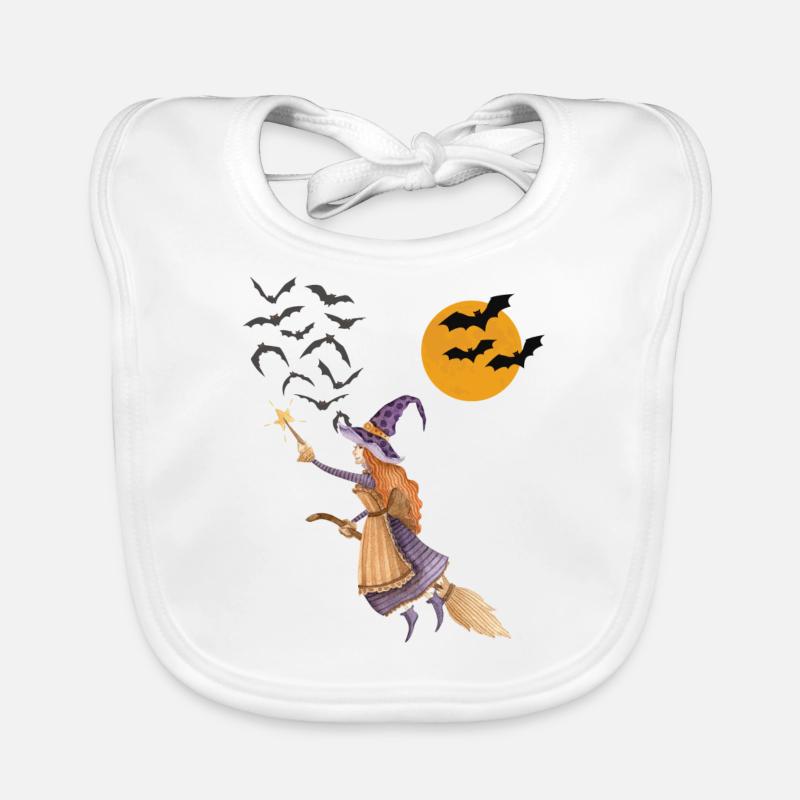 Sorcière céleste sur son balai Bavoir bio Bébé