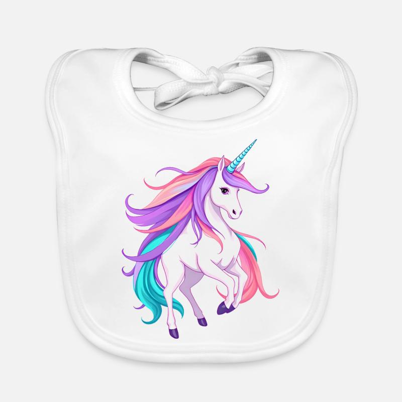 Strahlendes lila Einhorn Fantasy Illustration Baby Bio-Lätzchen