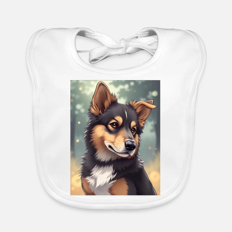 Süßer Hund im Anime-Stil Baby Bio-Lätzchen