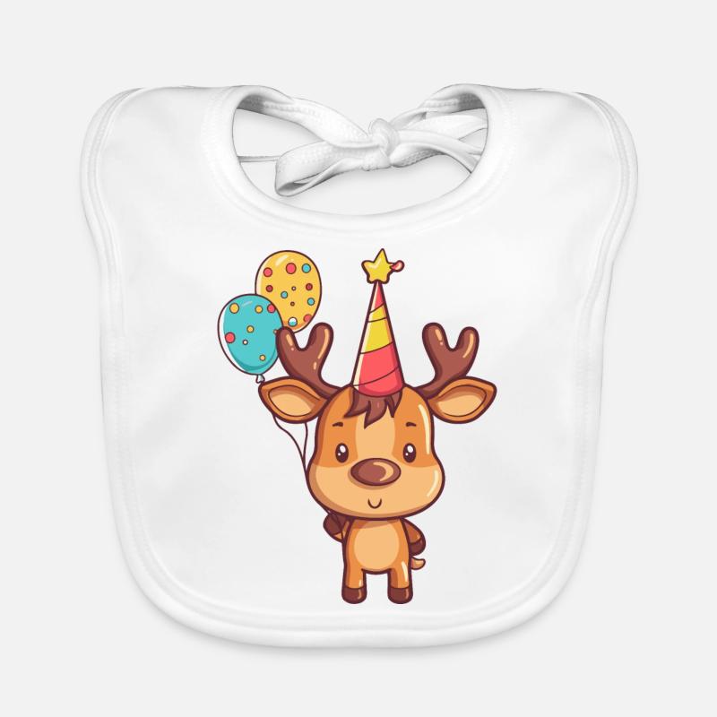 Moose Birthday Comic Cute Organic Baby Bibs