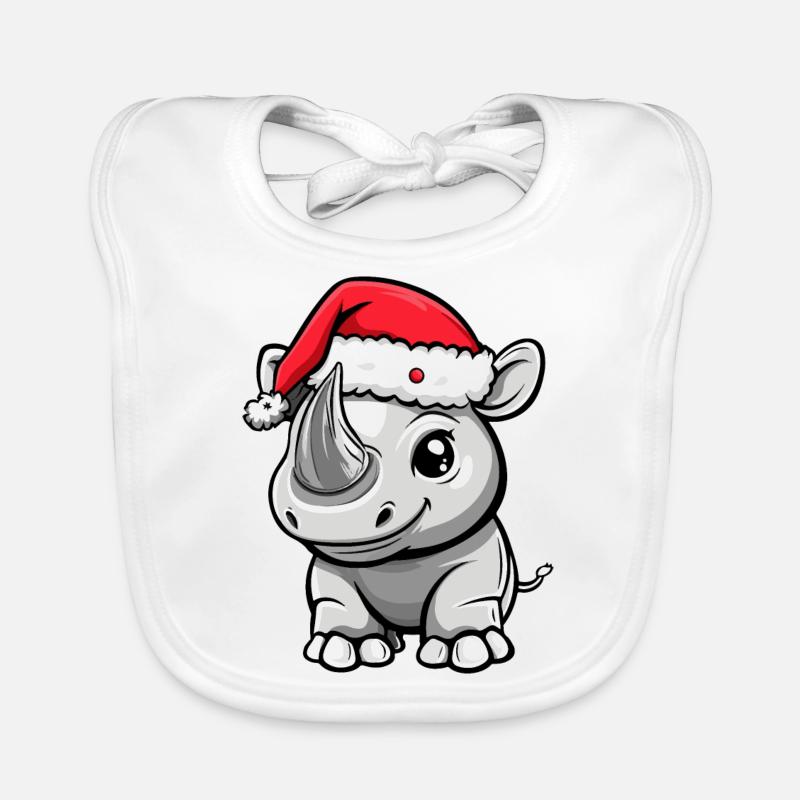 Rhino Christmas Organic Baby Bibs