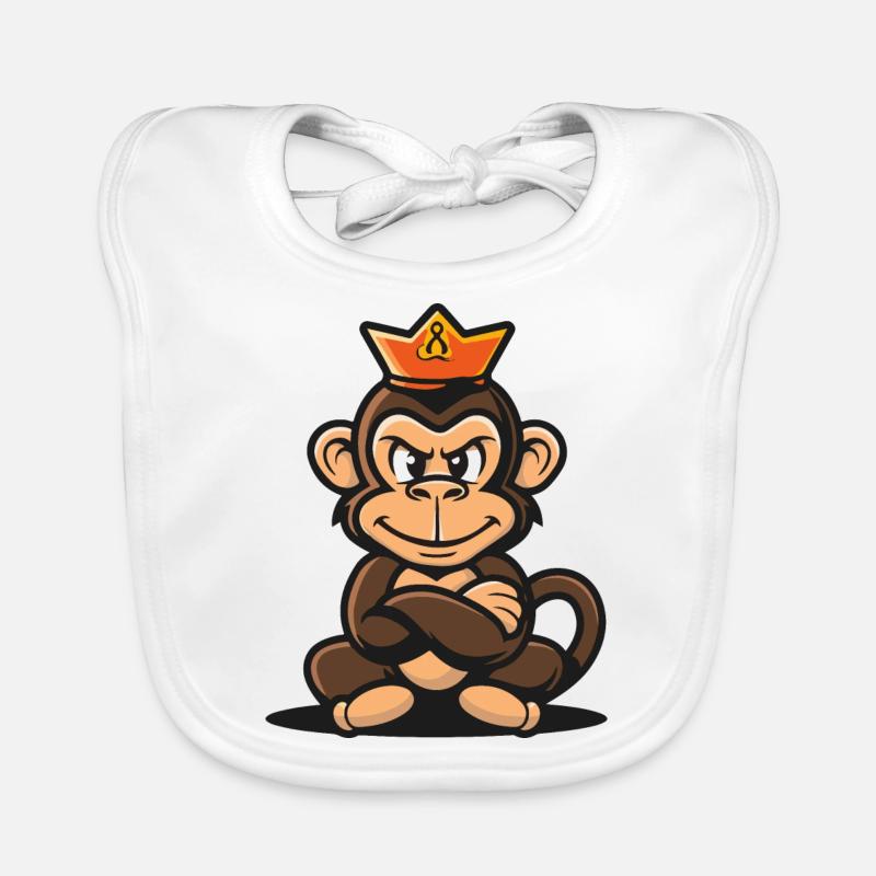 Couronne de dessin animé de singe Bavoir bio Bébé