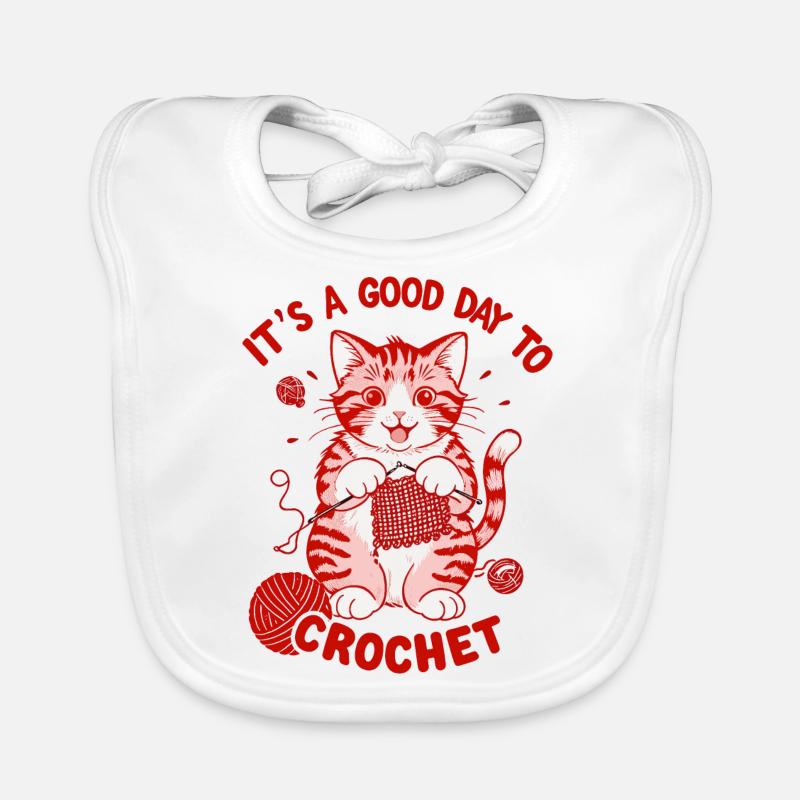 Crochet Chat Bavoir bio Bébé