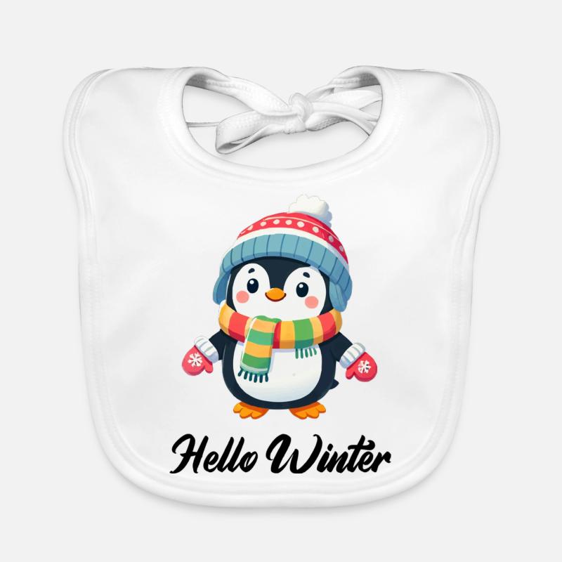 pinguin comic winter Baby Bio-Lätzchen