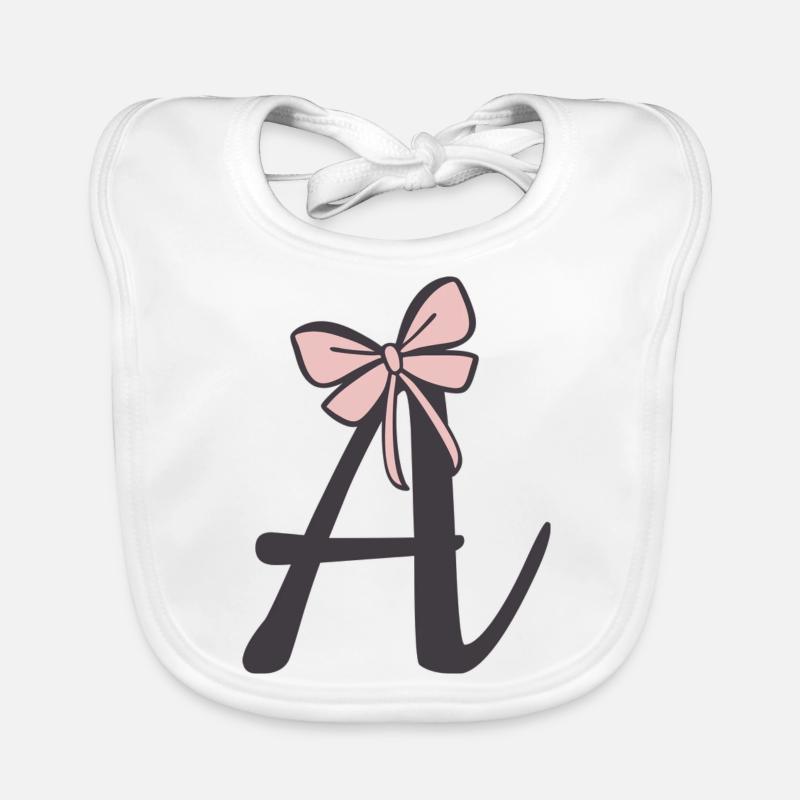Anfangsbuchstabe A Schleifchen Baby Bio-Lätzchen