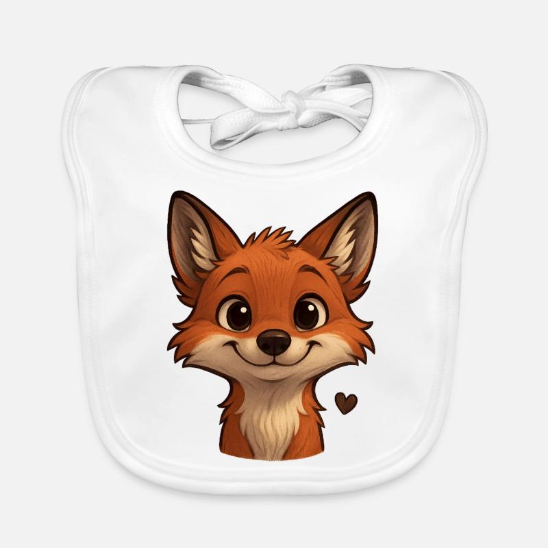 Happy Fox – intelligent et charmant - Bavoir bio Bébé - blanc