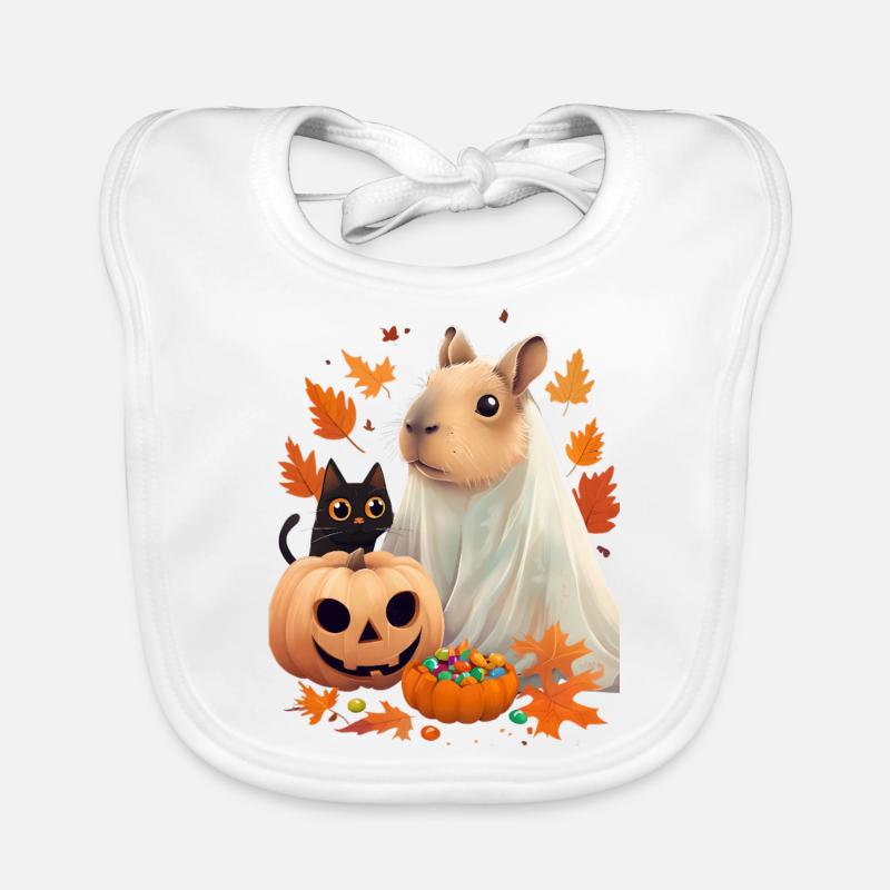 Halloween Capybara Katze Geist Geschenkidee Baby Bio-Lätzchen