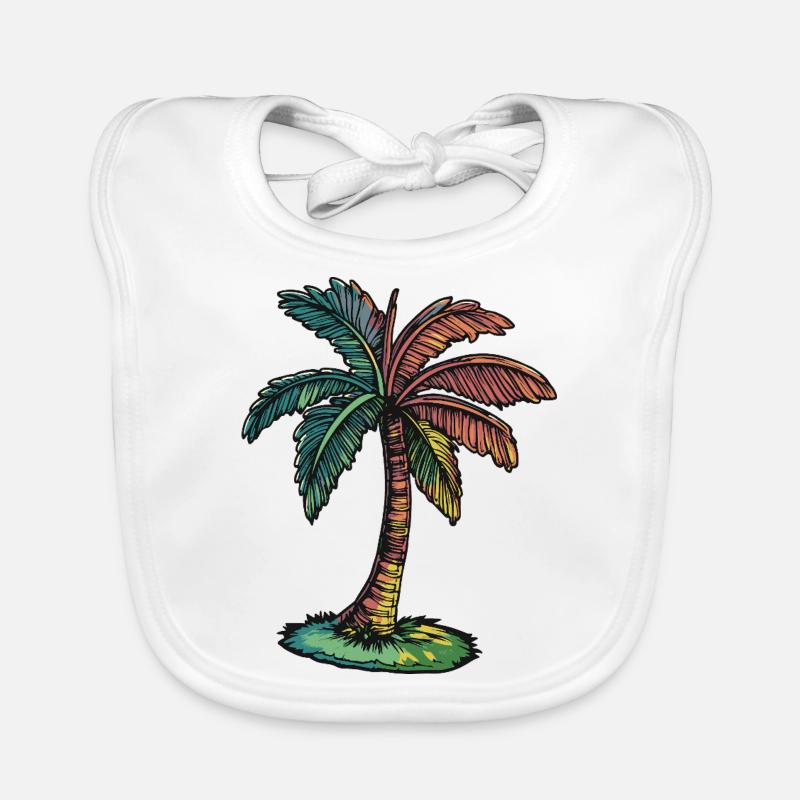 Palm Tree Beach Organic Baby Bibs