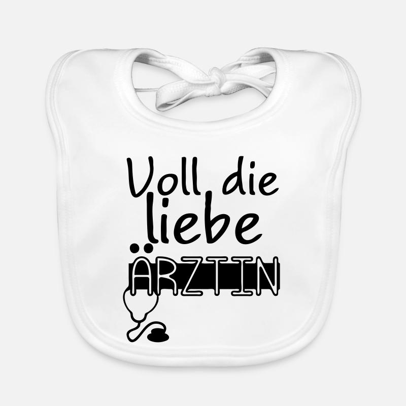 Liebe Ärztin Geschenk - Baby Bio-Lätzchen - Weiß