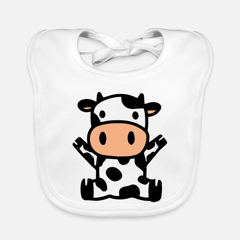 Vache Vaches - Bavoir bio Bébé - blanc
