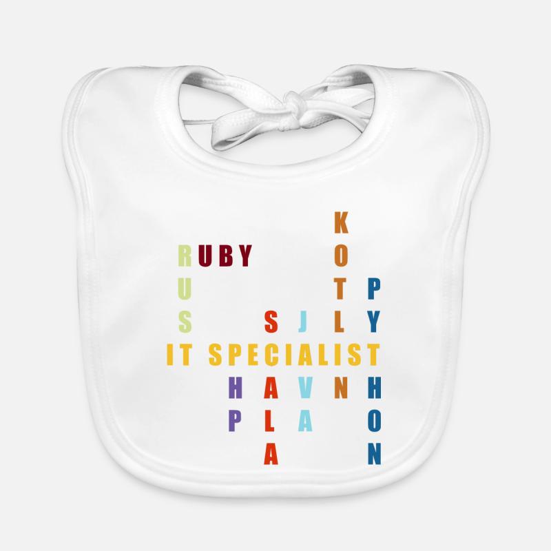 Vivid IT Specialist Wordmark - Bavoir bio Bébé - blanc