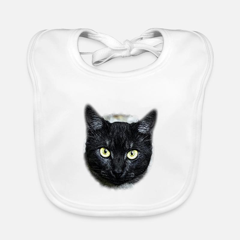 black cat chat noir Bavoir bio Bébé
