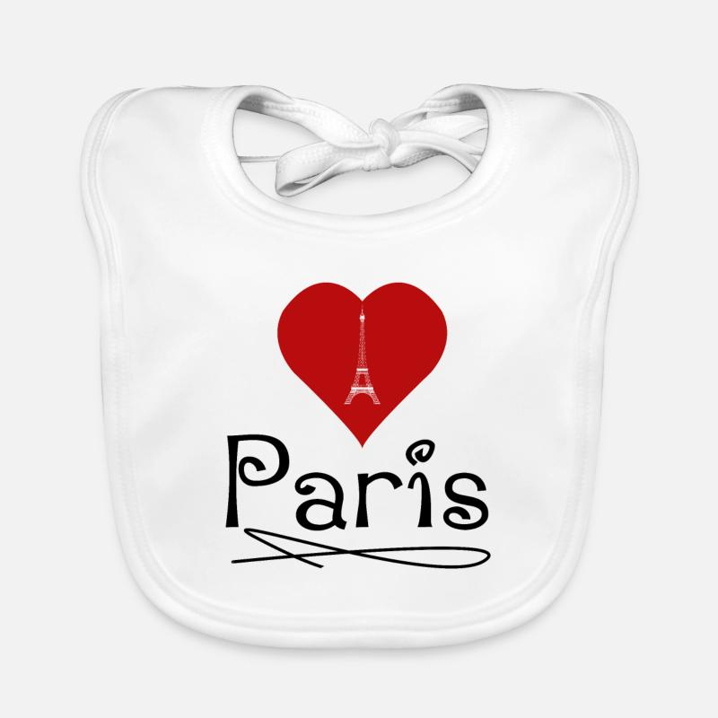 J’aime Paris - Bavoir bio Bébé - blanc