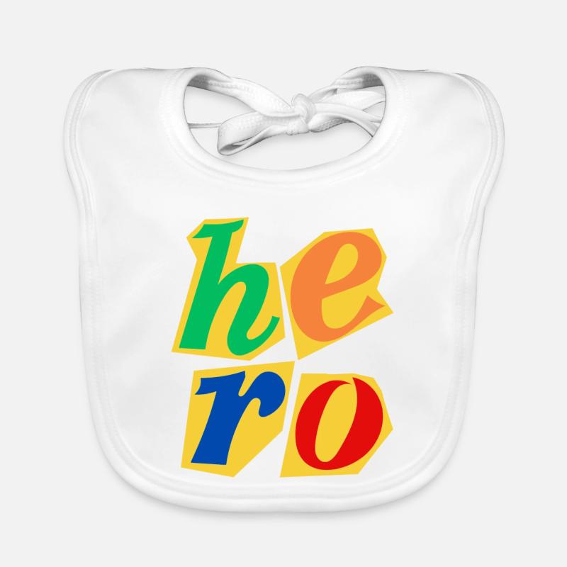 Conception de lettres majuscules Hero Bavoir bio Bébé